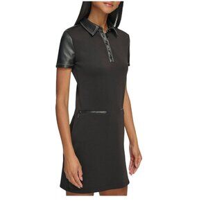 Karl Lagerfeld Mixed Media Polo Sheath Mini Collared Dress Size 2